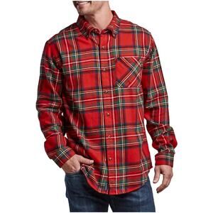 Magellan Outdoors Men's Small Red Canyon Creek Long Sleeve Flannel Shirt G8-29